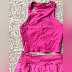 Lululemon Sonic Pink Athletic Tank Top and Shorts Set
